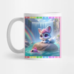 Cute Blue Fox Girl Mug